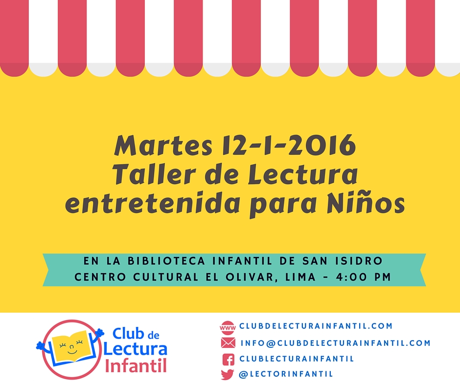 Lectura Entretenida para Niños en la Biblioteca Infantil de San Isidro, Lima 12-1-2016